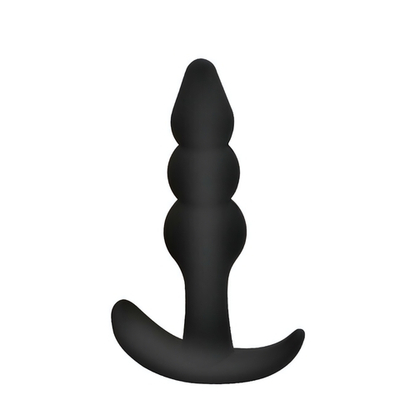 Силиконовая анальная пробка елочка для ношения ONJOY Silicone Collection (Цвет: черный)