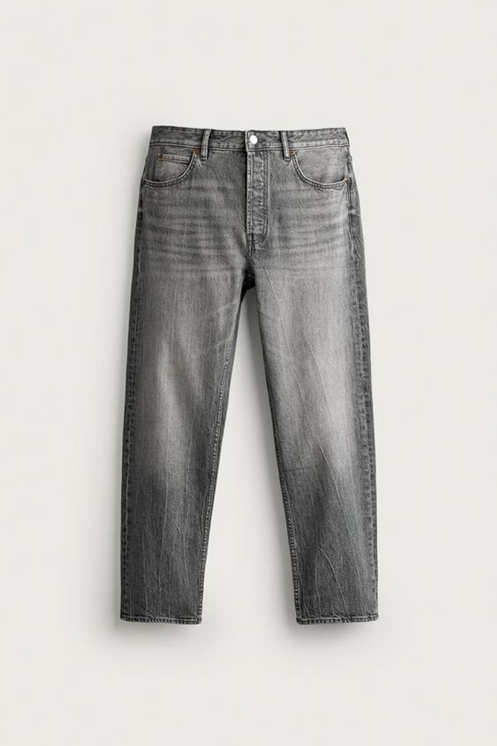 ZARA ДЖИНСЫ REGULAR FIT, СЕРЫЙ