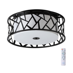 7700/40L AVRA LED SN 596 Светильник металл/ткань/стекло/белый/черный LED 40Вт 3000-6000K D500 IP20 пульт ДУ FABIANA