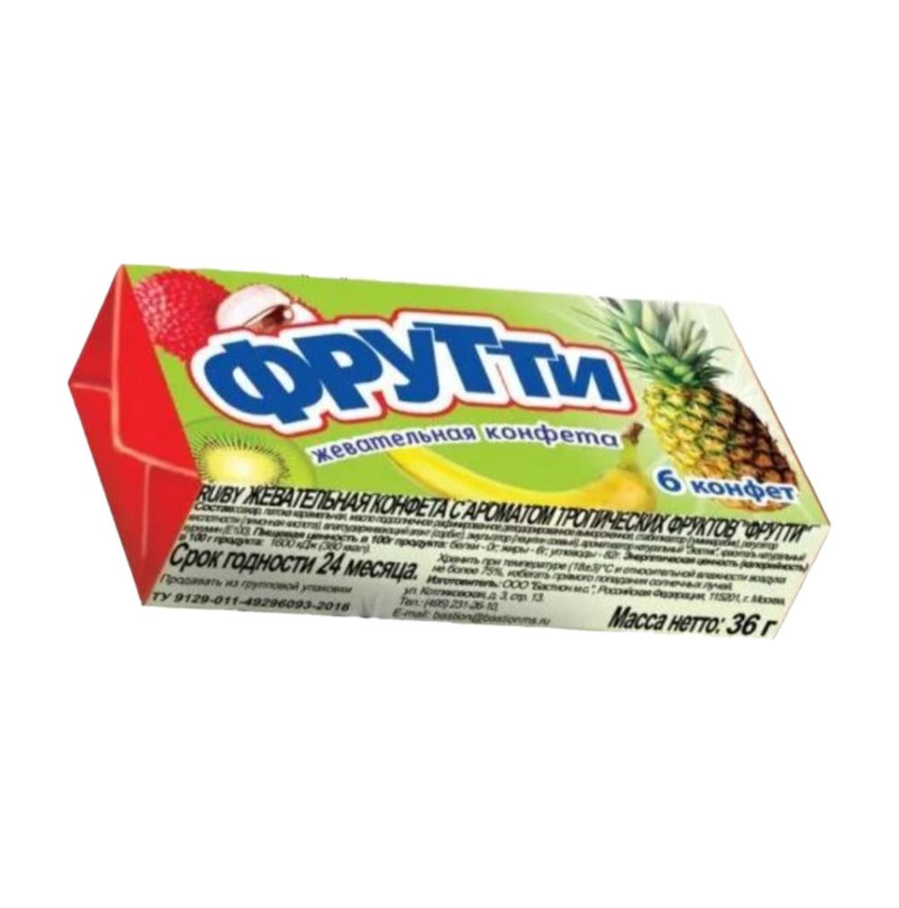 Жевательный мармелад Фрутти Тропические фрукты (6 конфет)