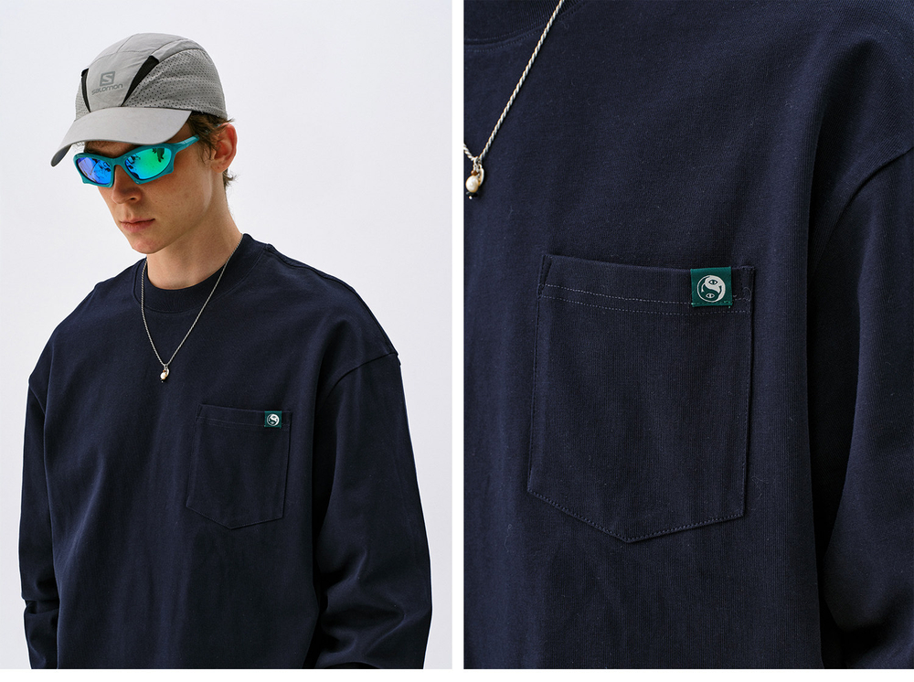 Лонгслив Nothomme Monterest Pocket синий