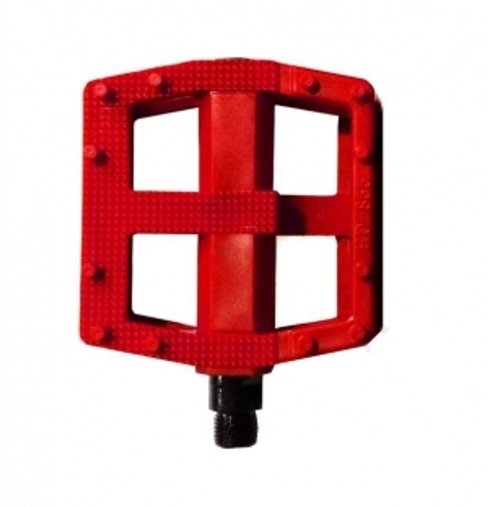 Педали пластиковые, платформа 104x95мм, ось 9/16", красный, инд.уп. Vinca Sport VP 855 red