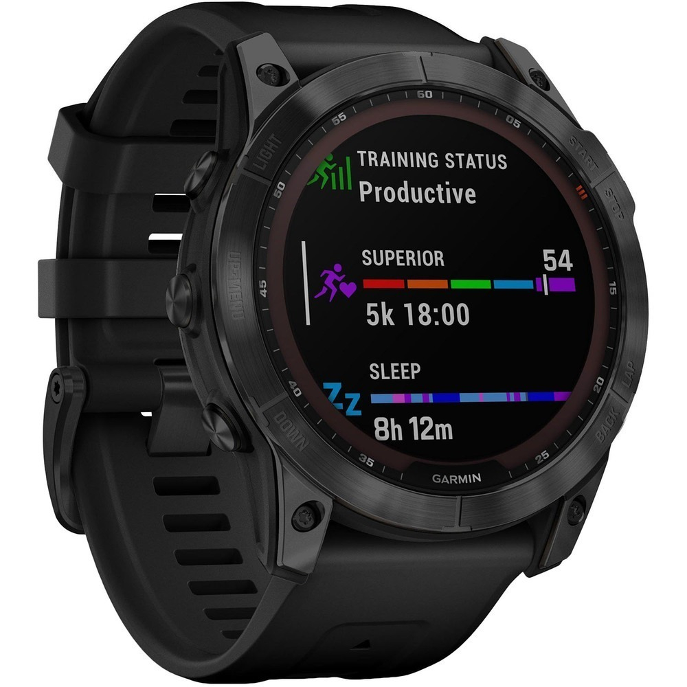 Умные часы Garmin Fenix 7X Solar серый с черным ремешком 51 мм