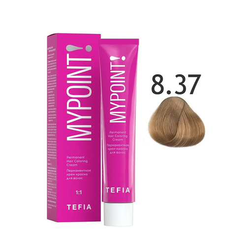Tefia Mypoint Перманентная крем-краска для волос, цвет 8.37 светлый блондин золотисто-фиолетовый, 60 мл