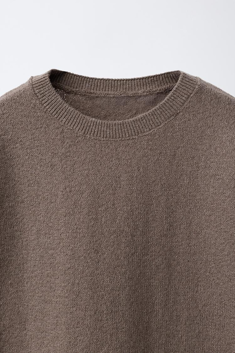 ZARA ФУТБОЛКА В СТИЛЕ РУСТИК, КОРИЧНЕВЫЙ