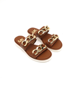 Кожаные шлепанцы scarlett Michael Kors - коричневый(40S2SCFA1L)