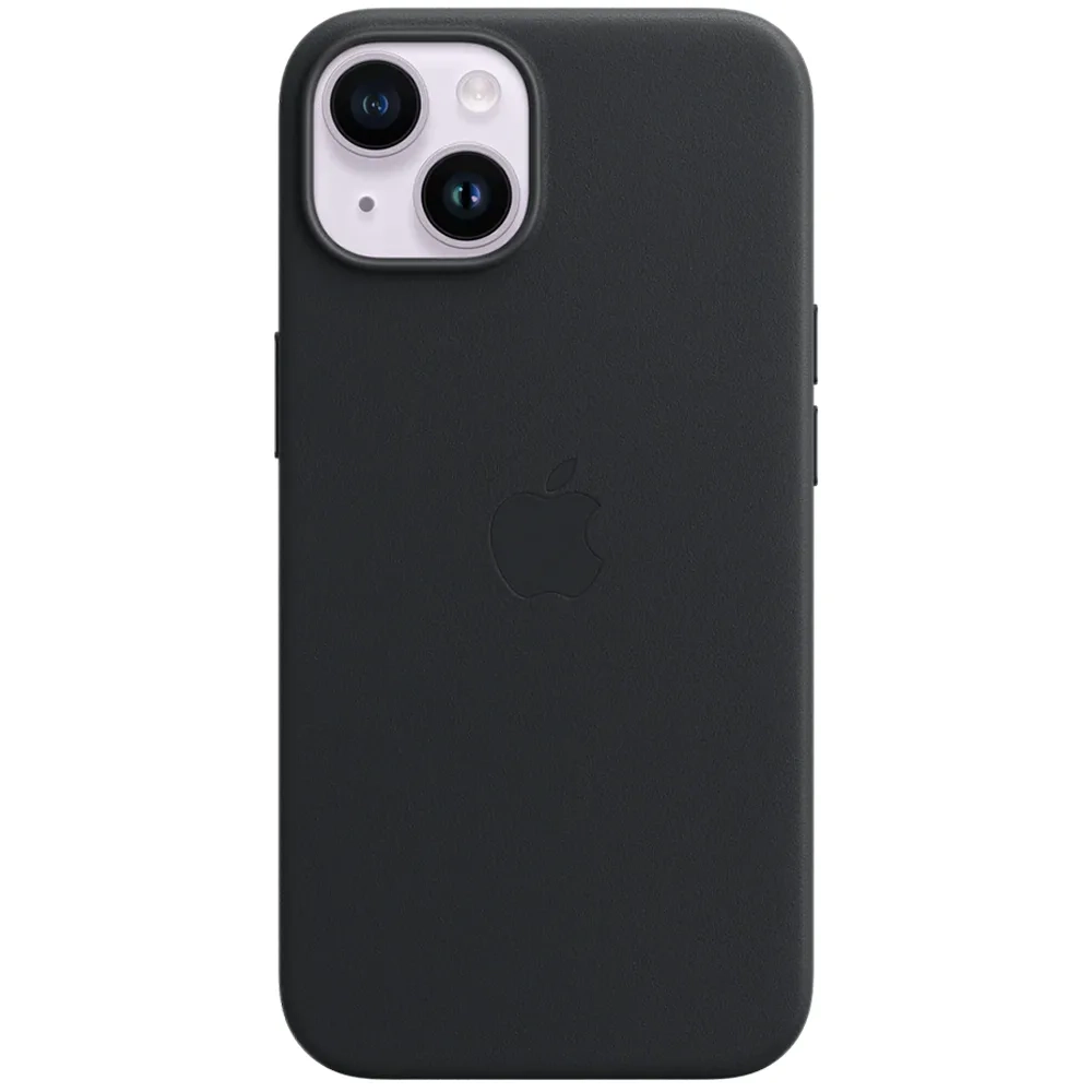 Кожаный чехол с поддержкой MagSafe Apple Leather Case для iPhone 14, Midnight (Темная ночь)