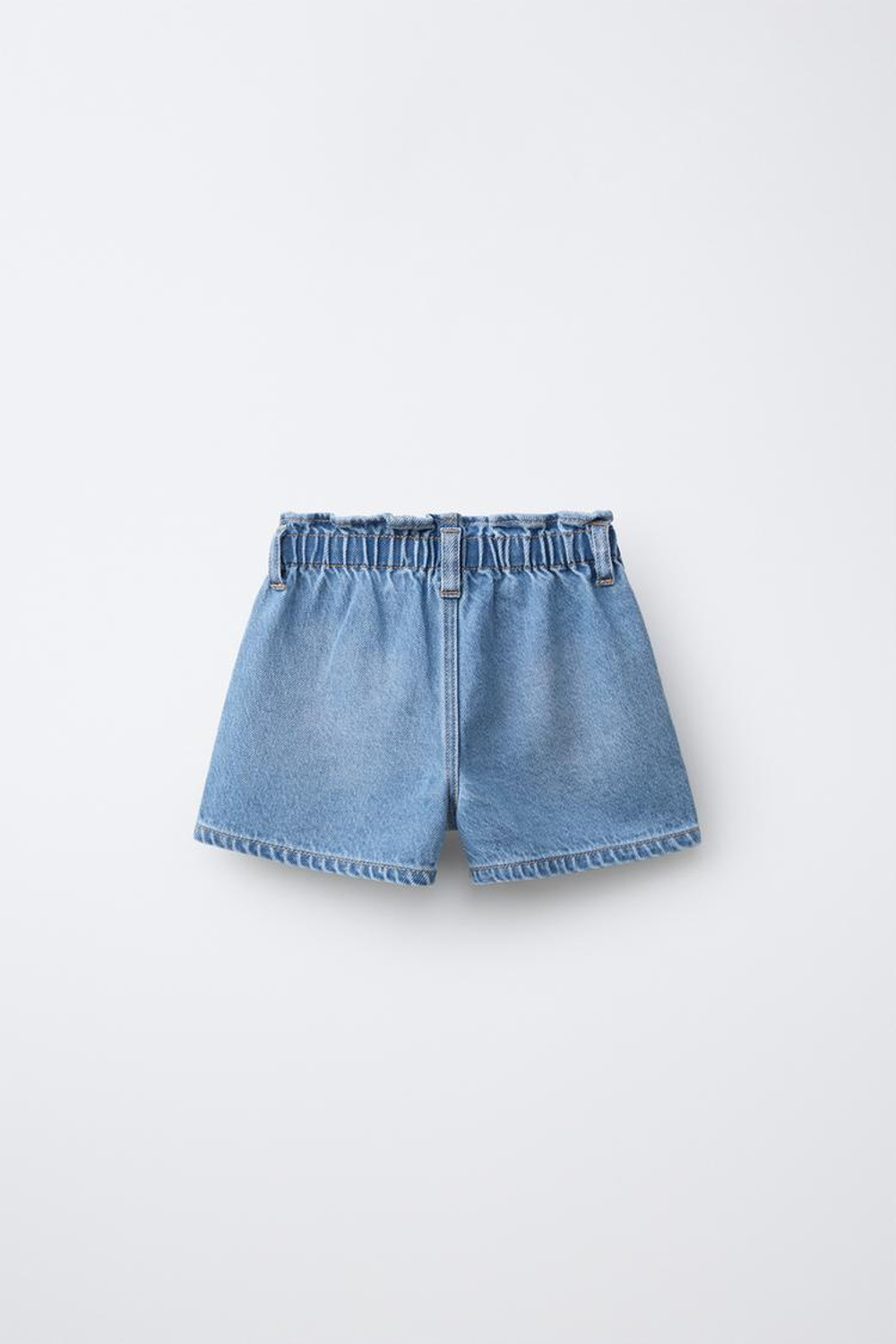 ZARA ДЖИНСОВЫЕ ШОРТЫ С КАРМАНАМИ «СЕРДЕЧКИ», ГОЛУБОЙ
