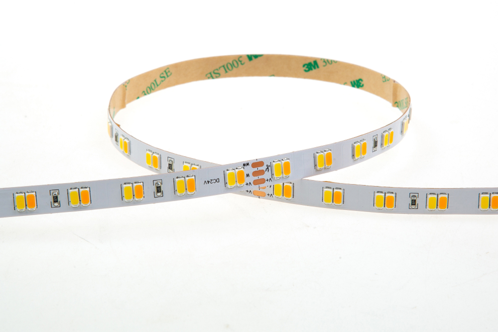 Лента светодиодная SMD биодинамическая DC24V 23W/m 3000-5000K 1900Lm/m 112д/м CRI>95 IP20,  упаковка 5 метров,  ширина 10мм,  высота 2, 5мм,  самоклейкая