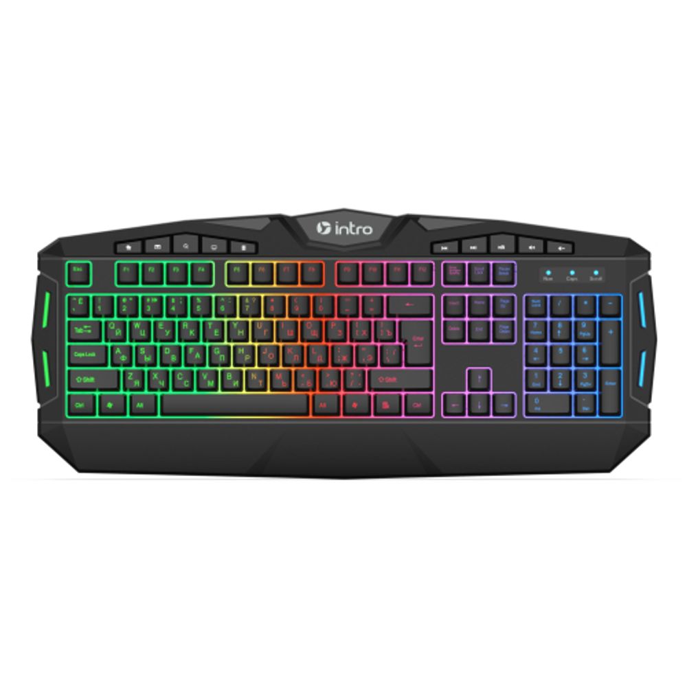 Клавиатура и мышь комплект Intro GXZ990 игровой 1200-3600dpi + коврик + гарнитура черный | Intro