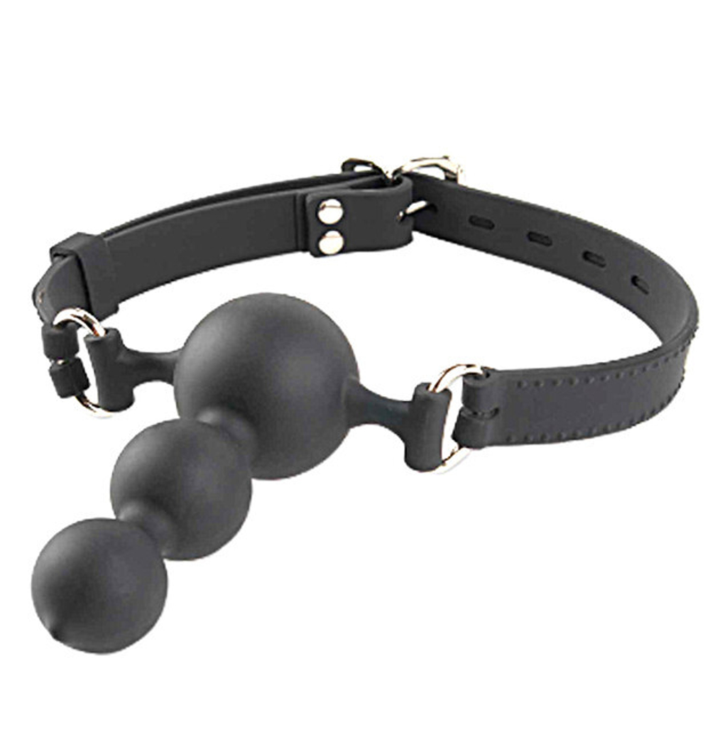 Силиконовый кляп-анальный стимулятор Silicone Face Fucker Gag (Цвет: черный)