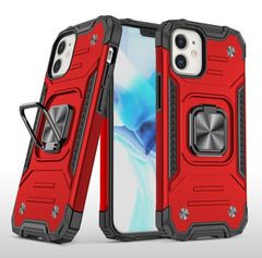 Противоударный чехол для iPhone 12 mini красный с пластиной для магнитного автодержателя и кольцом подставкой Противоударный чехол для iPhone 12 mini красный с пластиной для магнитного автодержателя и кольцом подставкой