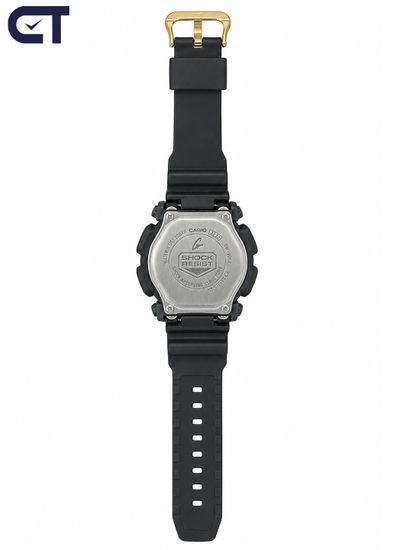 Casio DW-9052GBX-1A9SDR мужские часы — чёрные G-SHOCK с золотыми акцентами