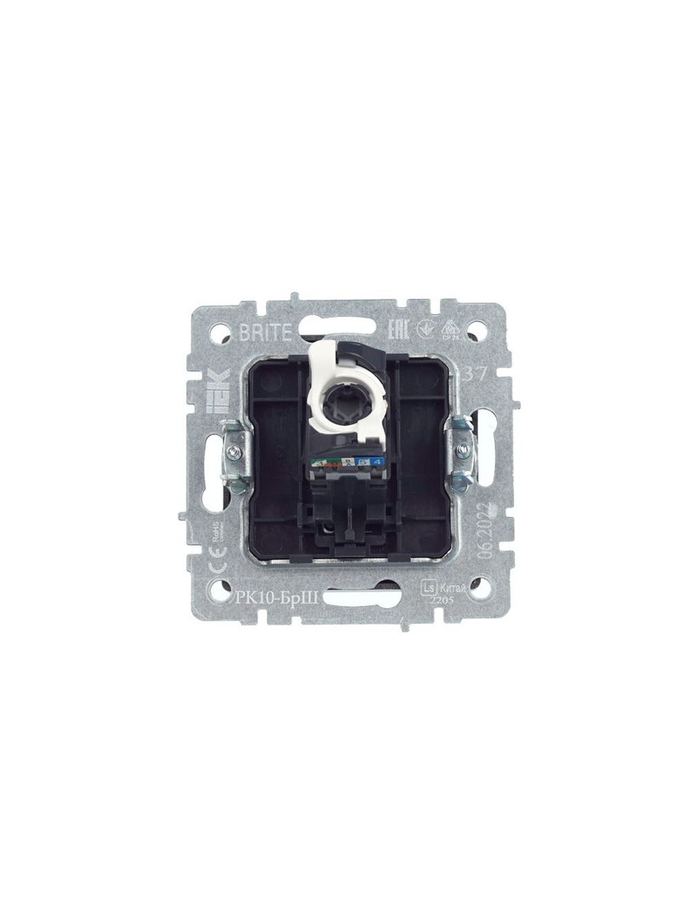 Розетка компьютерная СП RJ45 кат.5E BRITE РК10-БрШ механизм шампань IEK BR-K10-1-K37