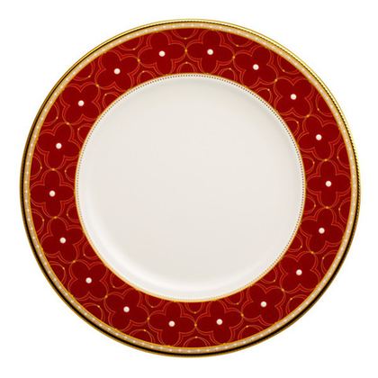 Тарелка акцентная 24.5см Noritake Трефолио красная