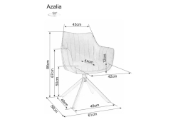 Стул SIGNAL AZALIA Leo 23 светло-бежевый/черный, поворотный