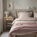 Комплект постельного белья IKEA LUKTJASMIN (ЛЮКТЭСМИН), Двуспальный, Бежевый, 240x220, 50x80 см