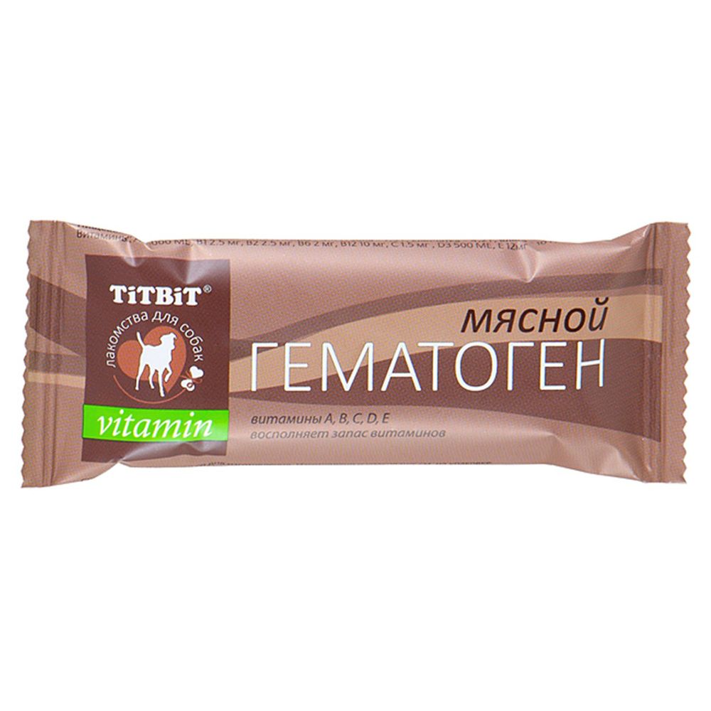 Лакомство TiTBiT для собак Гематоген мясной vitamin