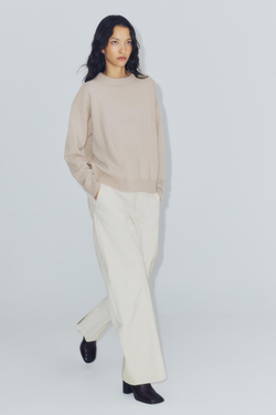 ZARA БАЗОВЫЙ ДЖЕМПЕР ИЗ ШЕРСТИ И КАШЕМИРА, ЦВЕТ ЛЬДА