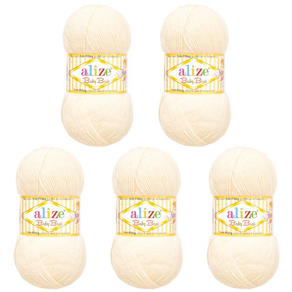 Пряжа Alize (Ализе) Baby Best / уп.5 мот. по 100 г, 240м, 450 жемчужный A