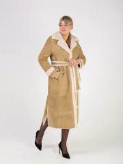 Дубленка зимняя натуральная длинная и теплая
