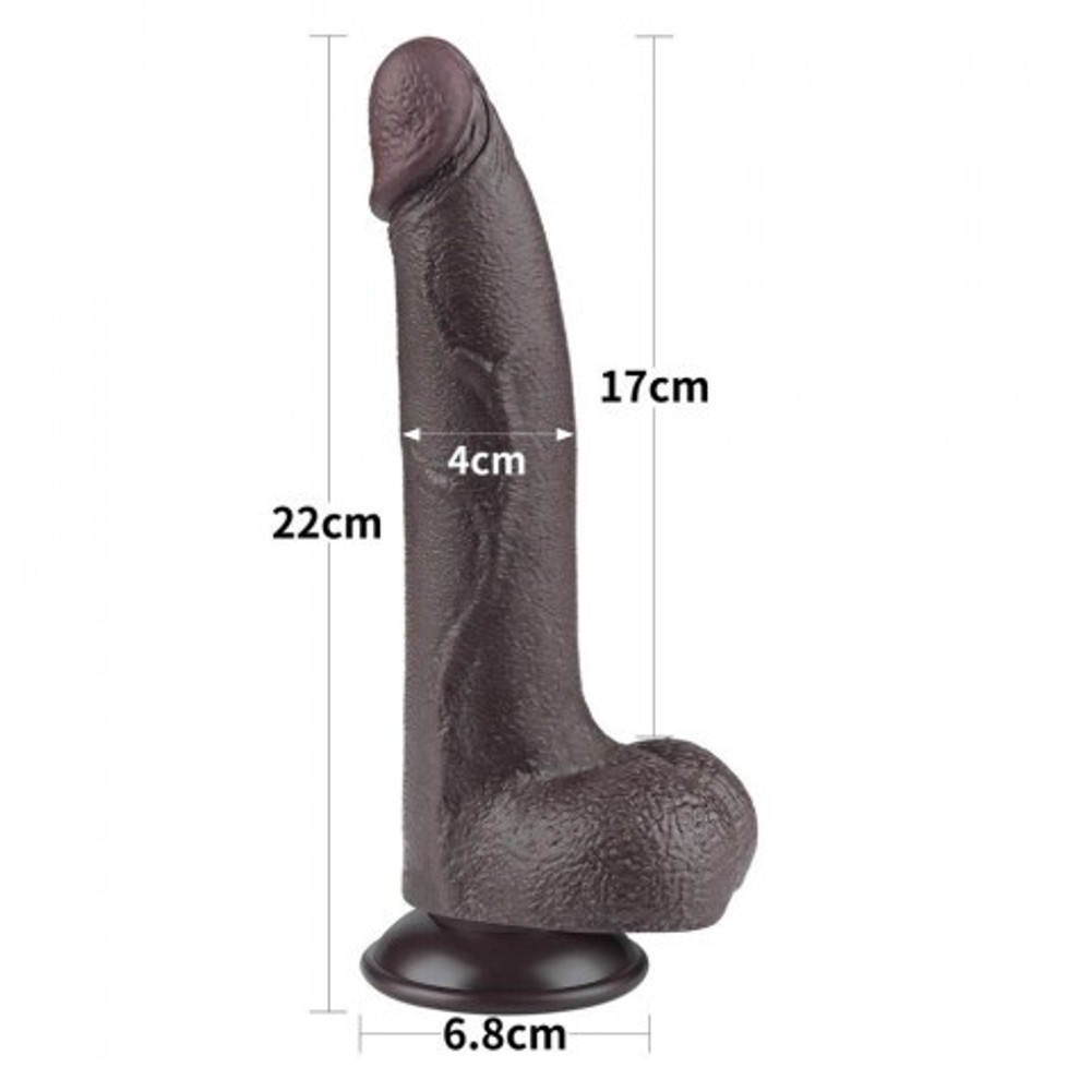 Реалистичный фаллоимитатор Lovetoy Sliding Skin (20×4 см) с двойной плотностью, черный