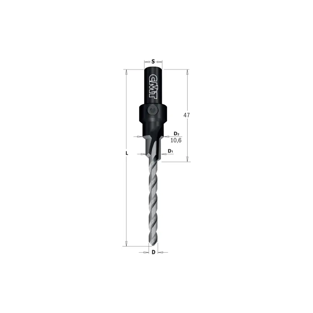 Сверло конфирмат SP 10,6x93,7 Z=2 S=9 RH CMT 515.050.31