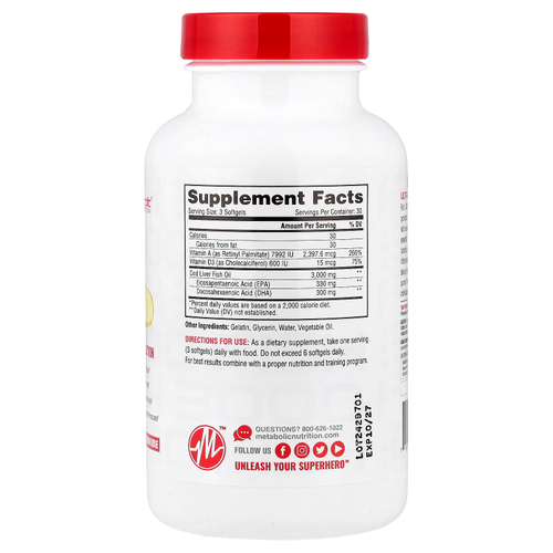 Metabolic Nutrition, Fish 3000™, 90 капсул