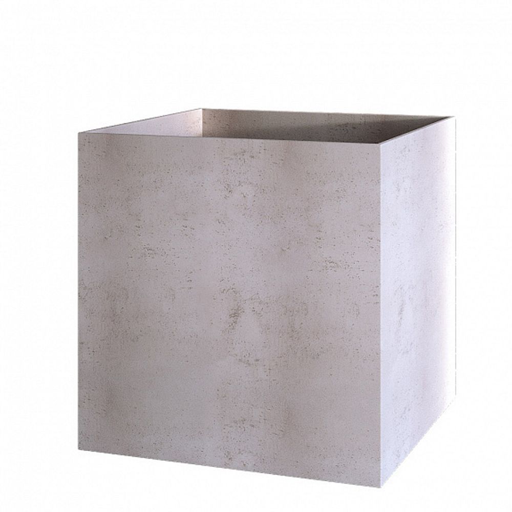 Кашпо CUBE CONCRETE WHITE 80x80x80