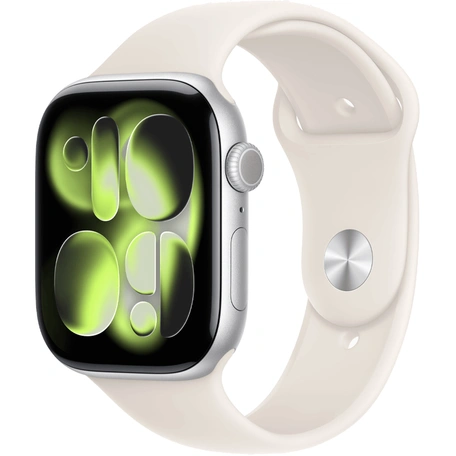 Умные часы Apple Watch S11 GPS 46 мм Silver Aluminium Case with Starlight Sport Band - S/M