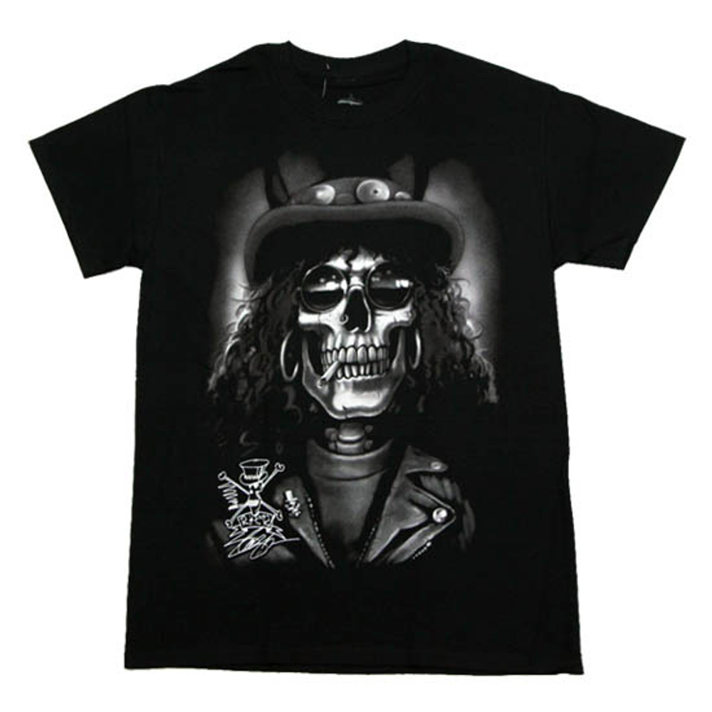 Футболка Slash скелет в шляпе с сигарой  (066)