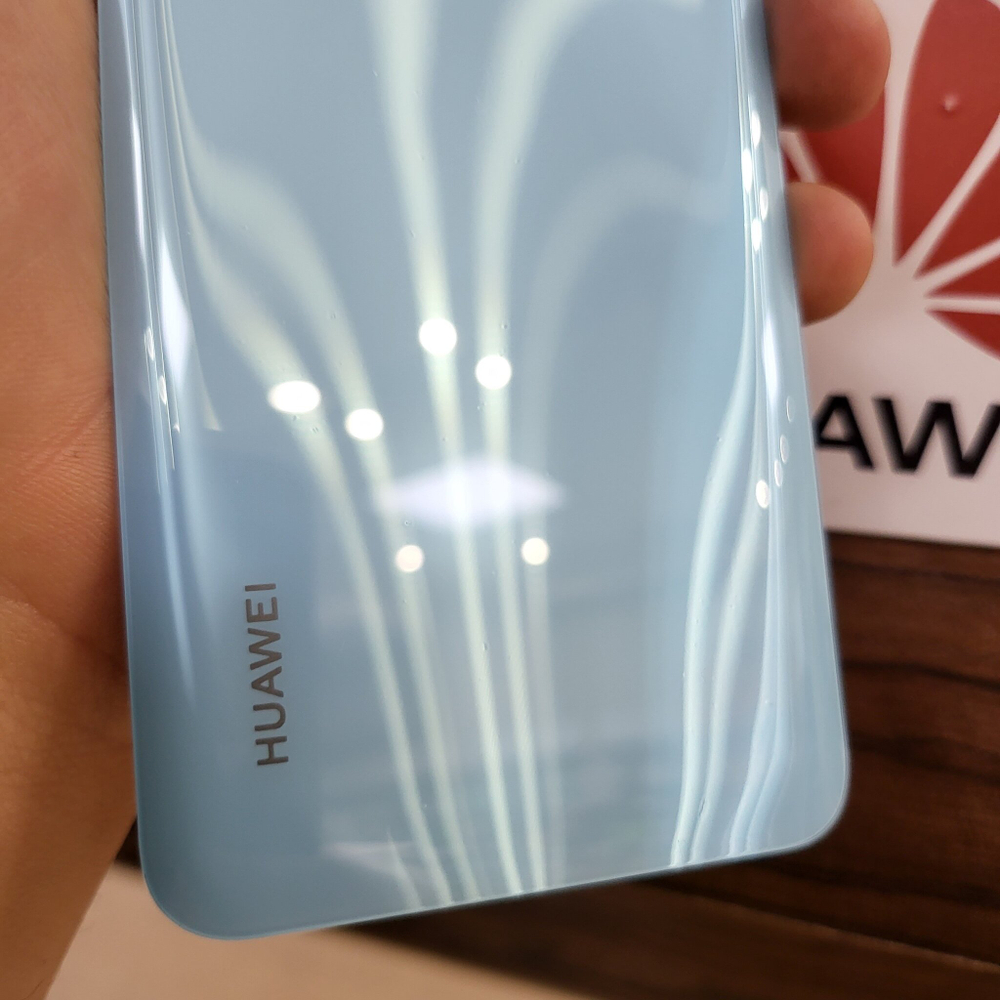 Крышка для Huawei Nova 3 (заднее стекло) "хорошее качество" цвет: голубой