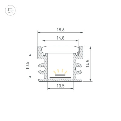 Профиль FLOOR18-H15-3000 ANOD BLACK (Arlight, Алюминий)
