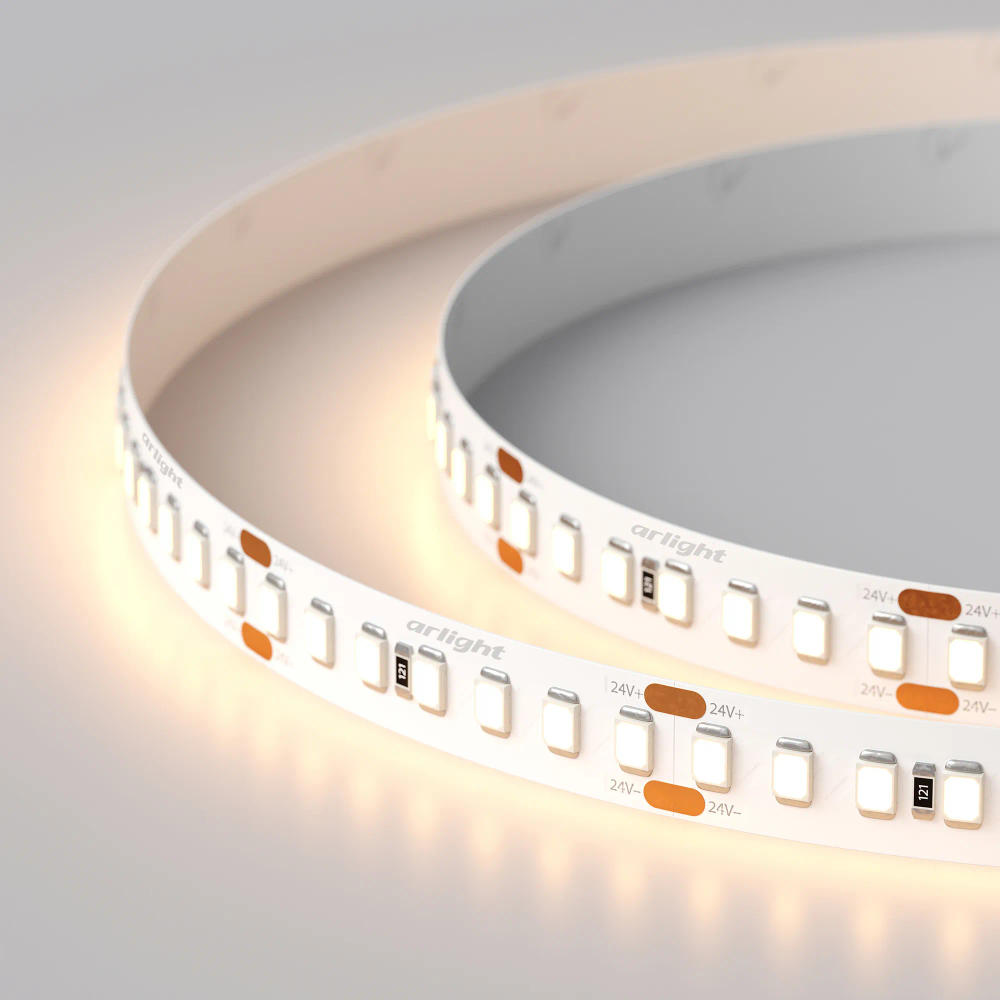 Светодиодная лента RT 2-5000 24V Warm2700 3x (2835, 840 LED, LUX) (Arlight, 17 Вт/м, IP20) 019095