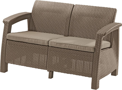 Диван пластиковый Corfu love seat капучино