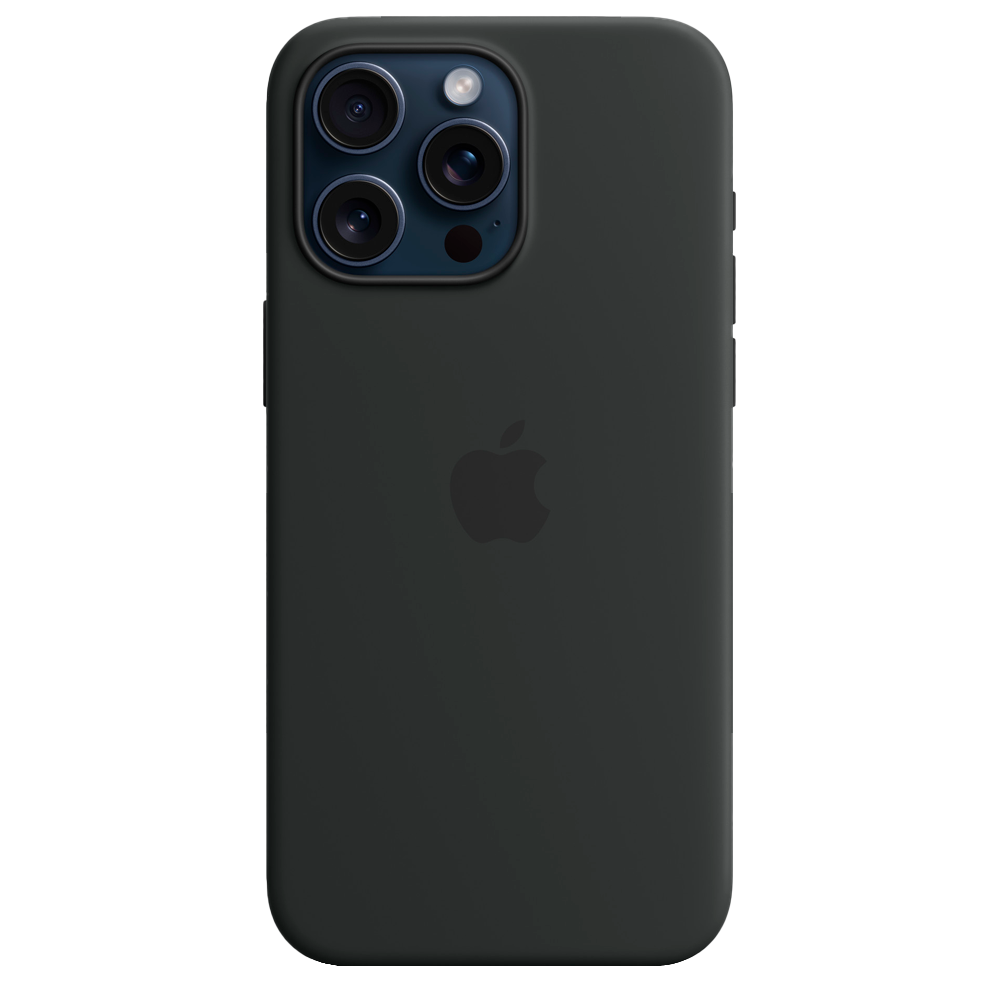 Силиконовый чехол с поддержкой MagSafe Apple Silicone Case для iPhone 15 Pro Max, Black (Черный)