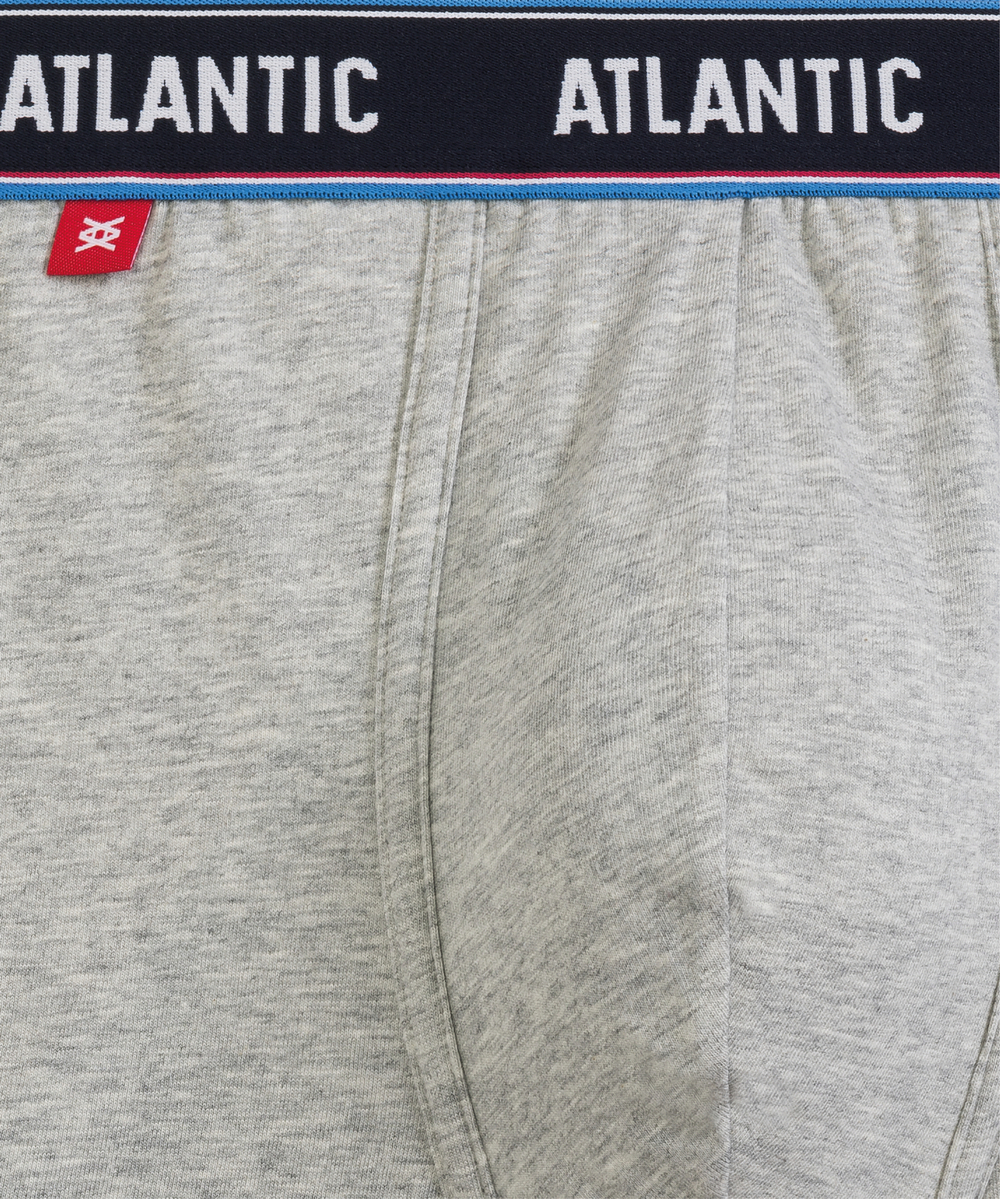 Мужские трусы шорты Atlantic, набор из 3 шт., хлопок, темно-синие + коралловые + серый меланж, 3MH-214