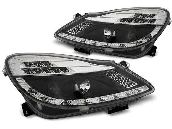 Передние фары Daylight для Opel Corsa D (06-11) Black