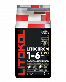 Затирка LITOCHROM 1-6 EVO Цвет: LE.140 мокрый асфальт 2 кг, Litokol