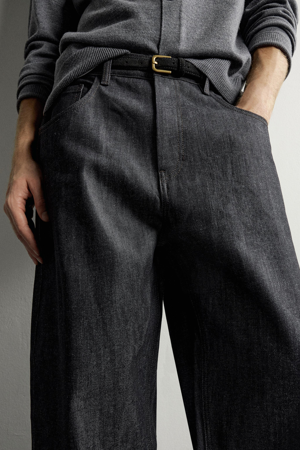 ДЖИНСЫ TAPERED WIDE FIT В ПОЛОСКУ — ZARA