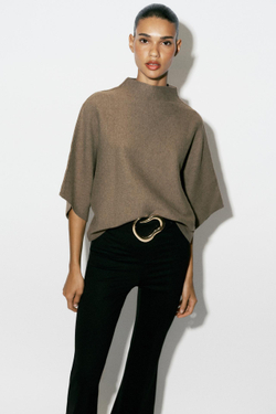 ZARA ЛЕГИНСЫ FLARE С ПРЯЖКОЙ, ЧЕРНЫЙ