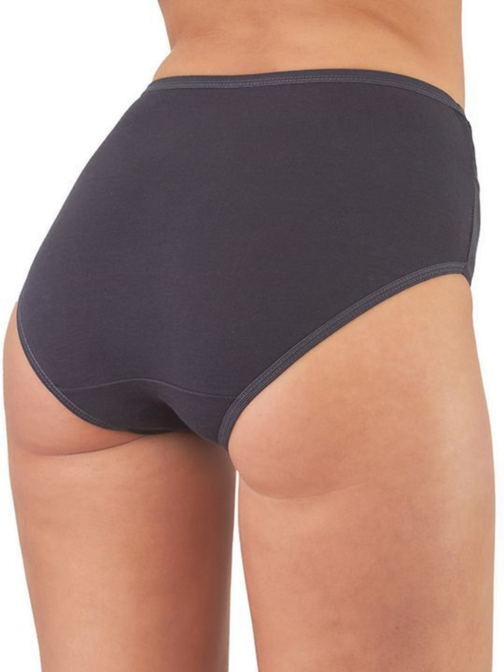 Женские трусы-макси plus size с кружевом на поясе (Размер: 60) (Цвет: темно-серый)