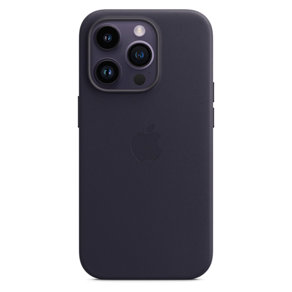 Кожаный чехол с поддержкой MagSafe Apple Leather Case для iPhone 14 Pro, Ink (Чернильный)
