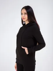 Худи без начеса с капюшоном однотонное модное