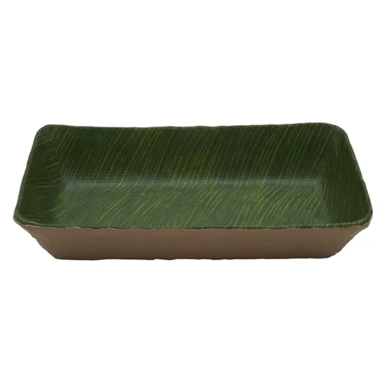 Салатник 1750 мл 32,5*17,6*6,5 см прямоуг. Green Banana Leaf пластик меламин P.L. Proff Cuisine