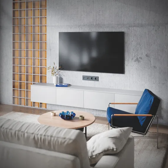 Розетка телевизионная TV+RJ45 кат. 6 Voltum S70 Графит VLS060707
