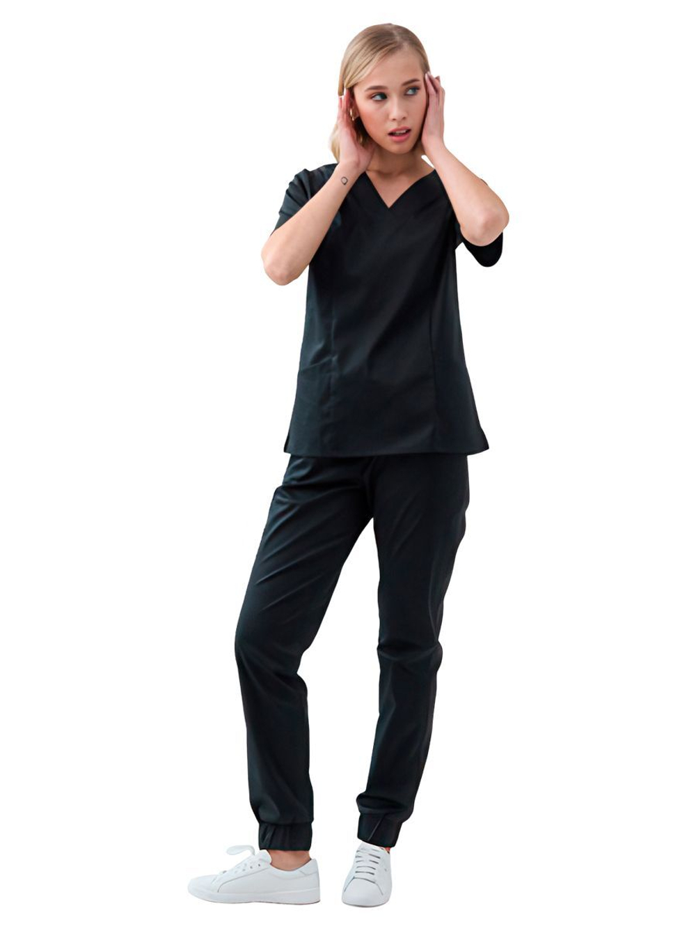 Топ медицинский женский Dr. Nice, хирургический, черный, 44
