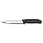 Фото нож филейный VICTORINOX Swiss Classic с гибким прямым лезвием 16 см из нержавеющей стали рукоять из пластика чёрного цвета в блистере с гарантией