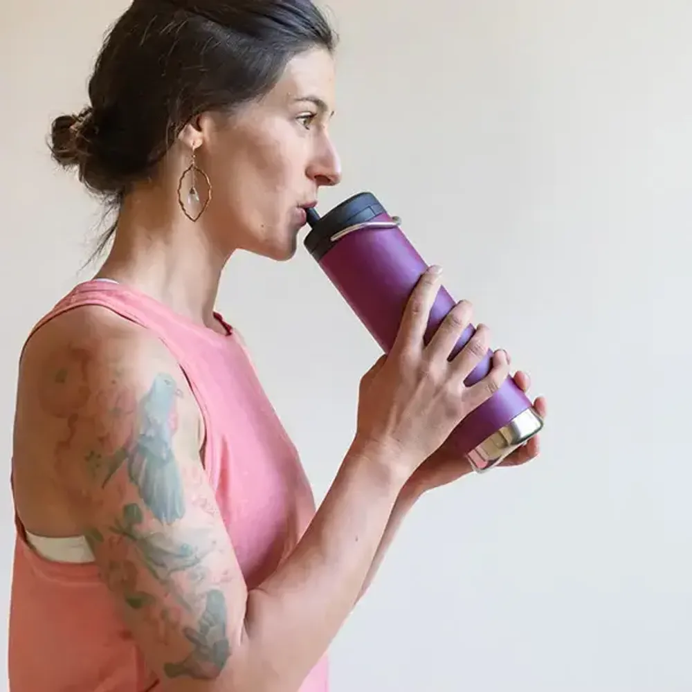 Набор крышка Klean Kanteen TKWide Twist Cap Taupe, трубочки с ёршиком