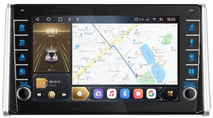 Магнитола для Toyota RAV4 50 2019-2024+ (рынок РФ и ОАЭ) - Kuberg OL-1684 (кнопки и крутилки), Android 12, Быстрая, CarPlay, 4G SIM-слот